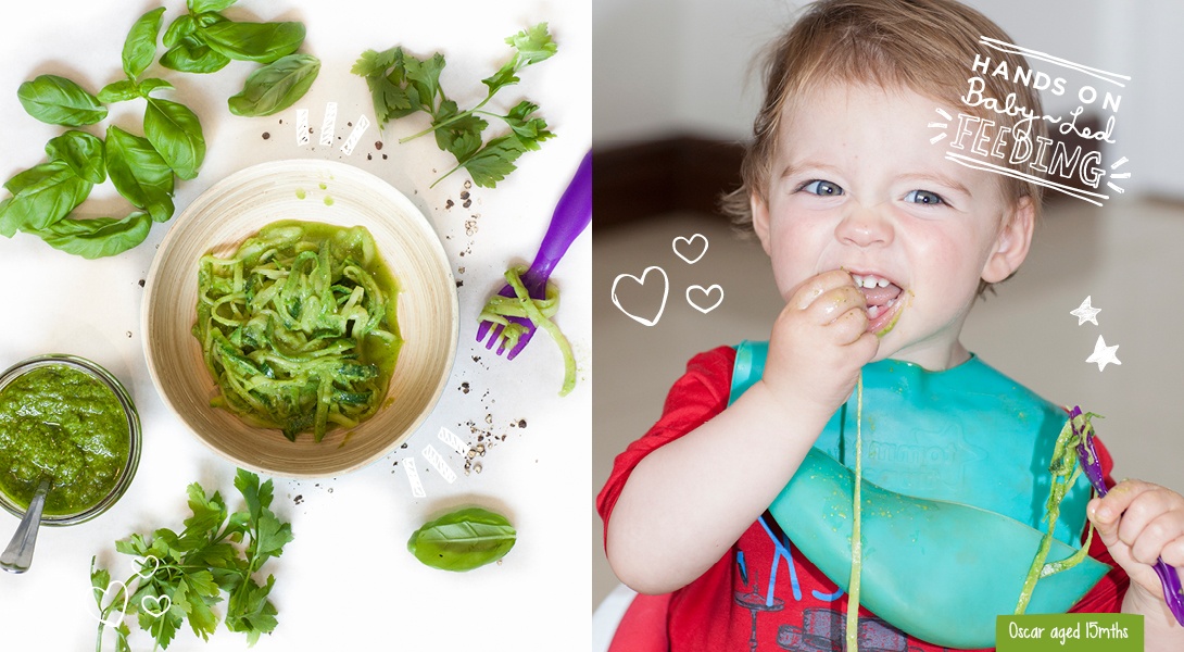 Super Baby Parsley Pesto with Courgetti Spaghetti Baby Led Feeding. 