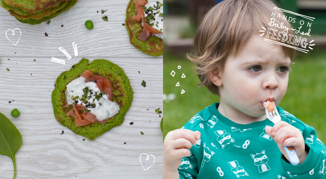 Spinach and Pea Pancakes Baby Led Feeding. 