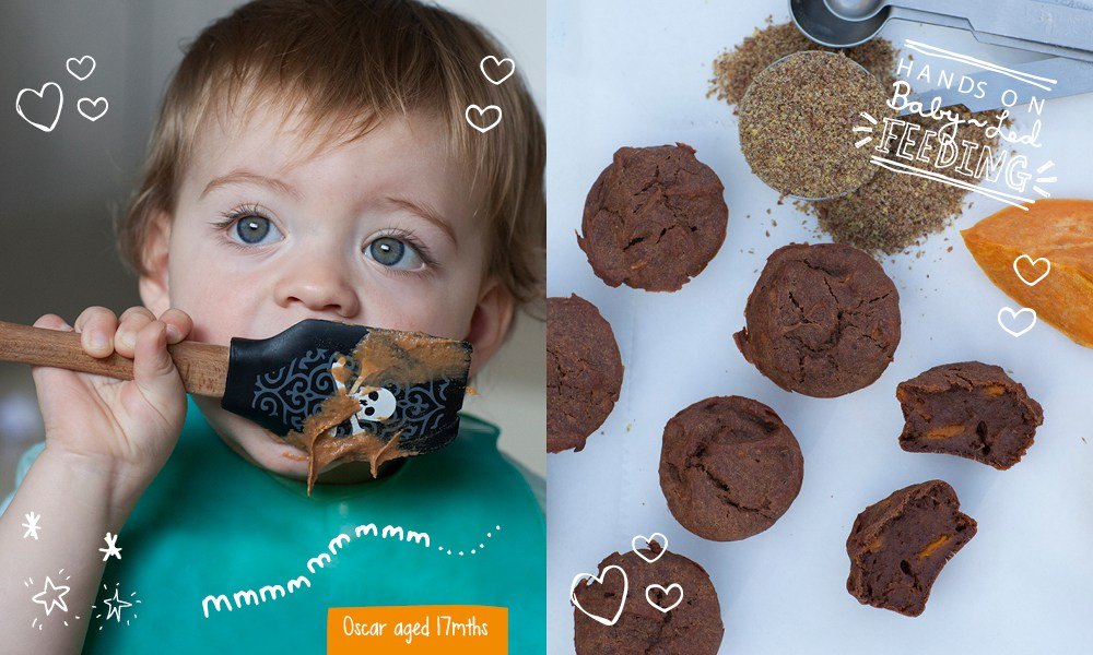 Sweet Potato Chocolate Muffins – Egg Free Refined Sugar Free Baby Led Feeding. 