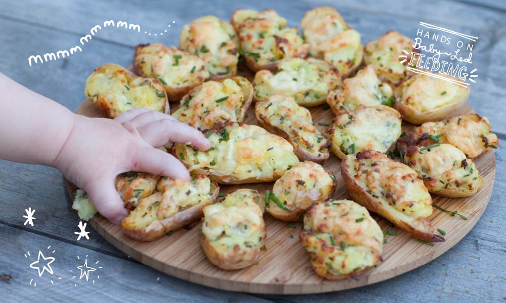 Cheese and Chive Stuffed Baby Potato Skins Baby Led Feeding