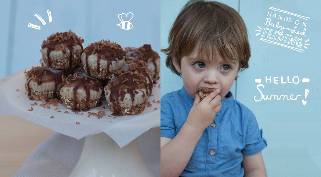 Baby Led Feeding Healthy Snickers Cheesecake.