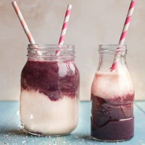 Blueberry and Coconut Swirl Mommy & Baby Smoothie