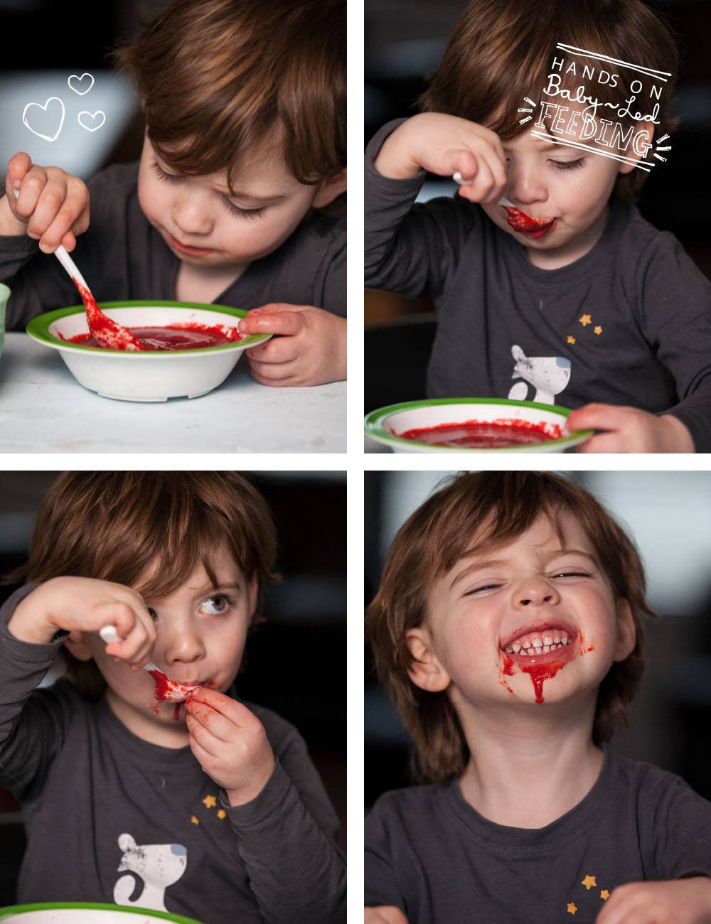 All you need is love and this beetroot soup especially for Baby Led Feeding 3 bowls of soup. Oscar enjoying eating beetroot soup. A delicious soup packed with nutrients and perfect blw recipe. Soup Lunch ideas for baby led weaning.