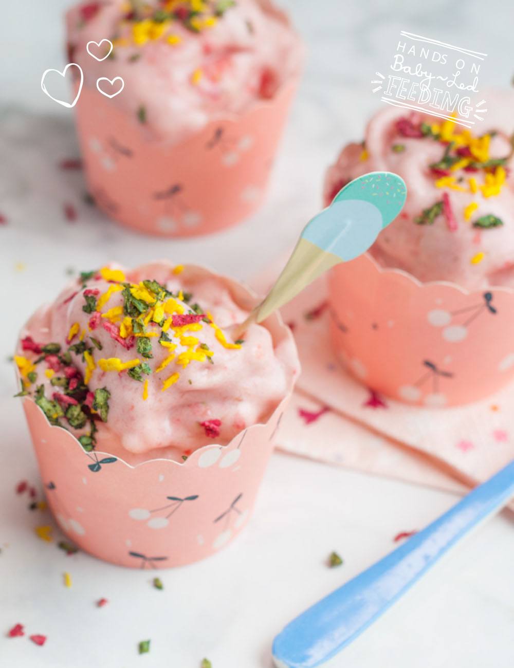 Super Healthy Sugar Free Sprinkles. Cute for little kids and so healthy and nutritious. Long image of zoomed in ice cream with sprinkles. A perfect healthy treat for kids on a summers day. Easy to make and so nutritious, refined sugar free treat packed with goodness.