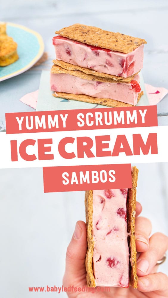 These Baby led feeding ice cream sandwiches are a really Healthy Finger Foods for babies.