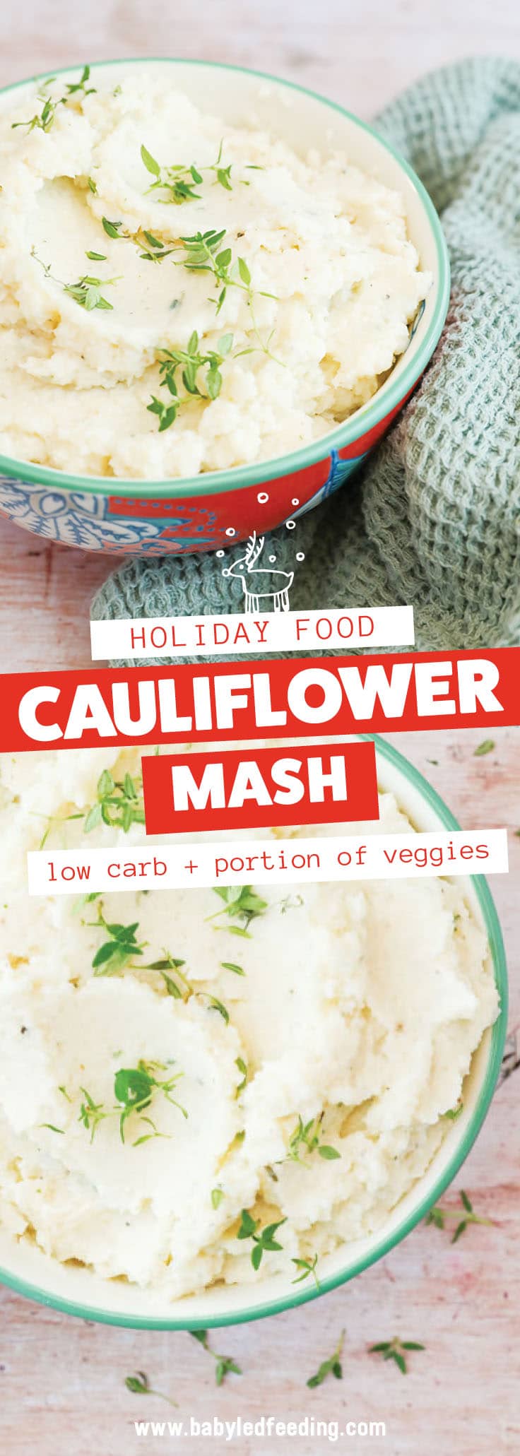 Baby Led Feeding Low Carb Cauliflower Mash Pinterest Image