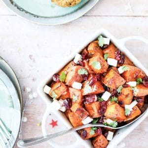 Cinnamon Roasted Butternut Squash with Cranberries