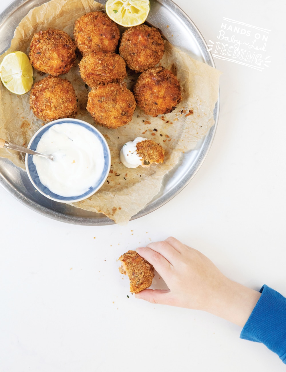 Delicious salmon nuggets that are just perfect for baby led weaning hands. These nuggets are the perfect baby led weaning finger food for babies. 