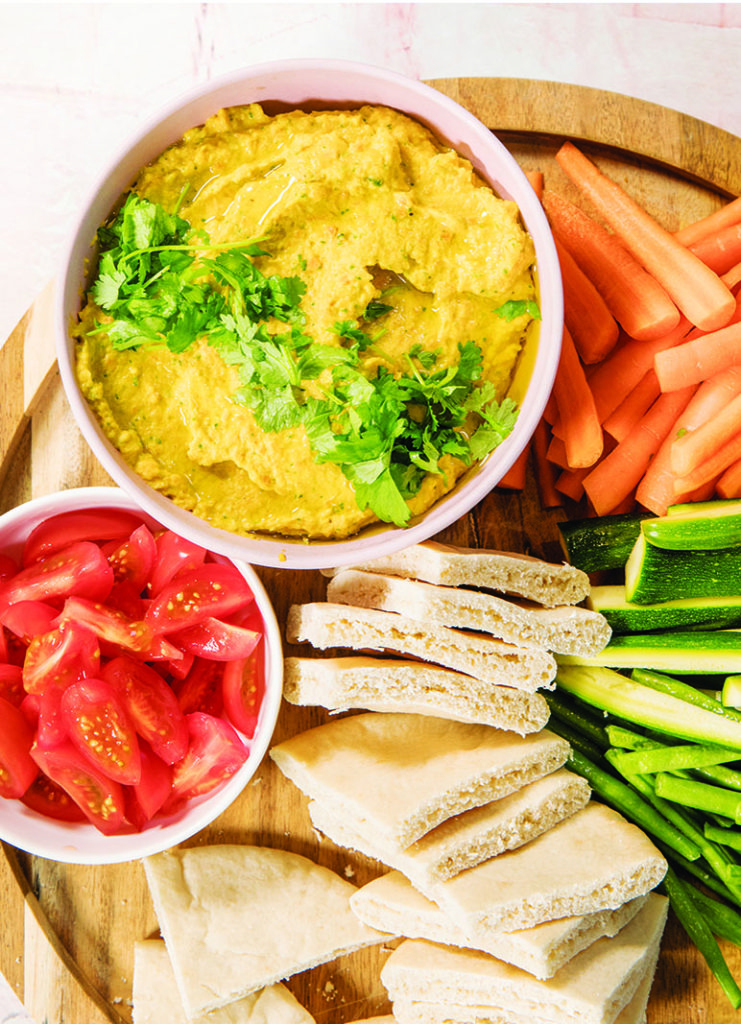 Baby Led Feeding HEalthy Easter Recipes Carrot Hummus with Veggies