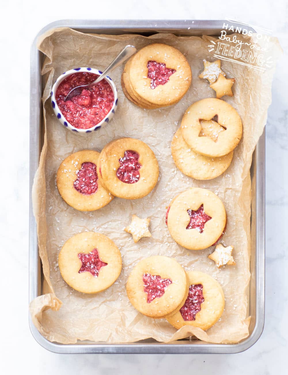 Baby Led Feeding Christmas Shortbread Raspberry Chia Cookies Recipe Images3