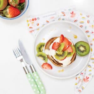 Strawberry, Kiwi, Oat, & Banana Pancakes