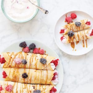 Baby Led Weaning Crepes with Berries and Yogurt