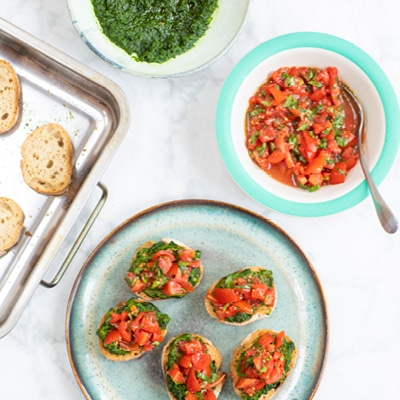 Kale & Parsley Bruschetta for Toddlers