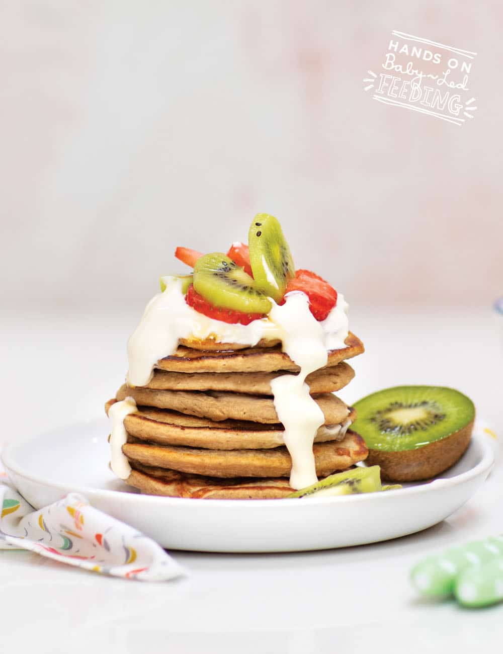 Baby Led Feeding Oat and Banana Pancakes with Yogurt Recipe Images2