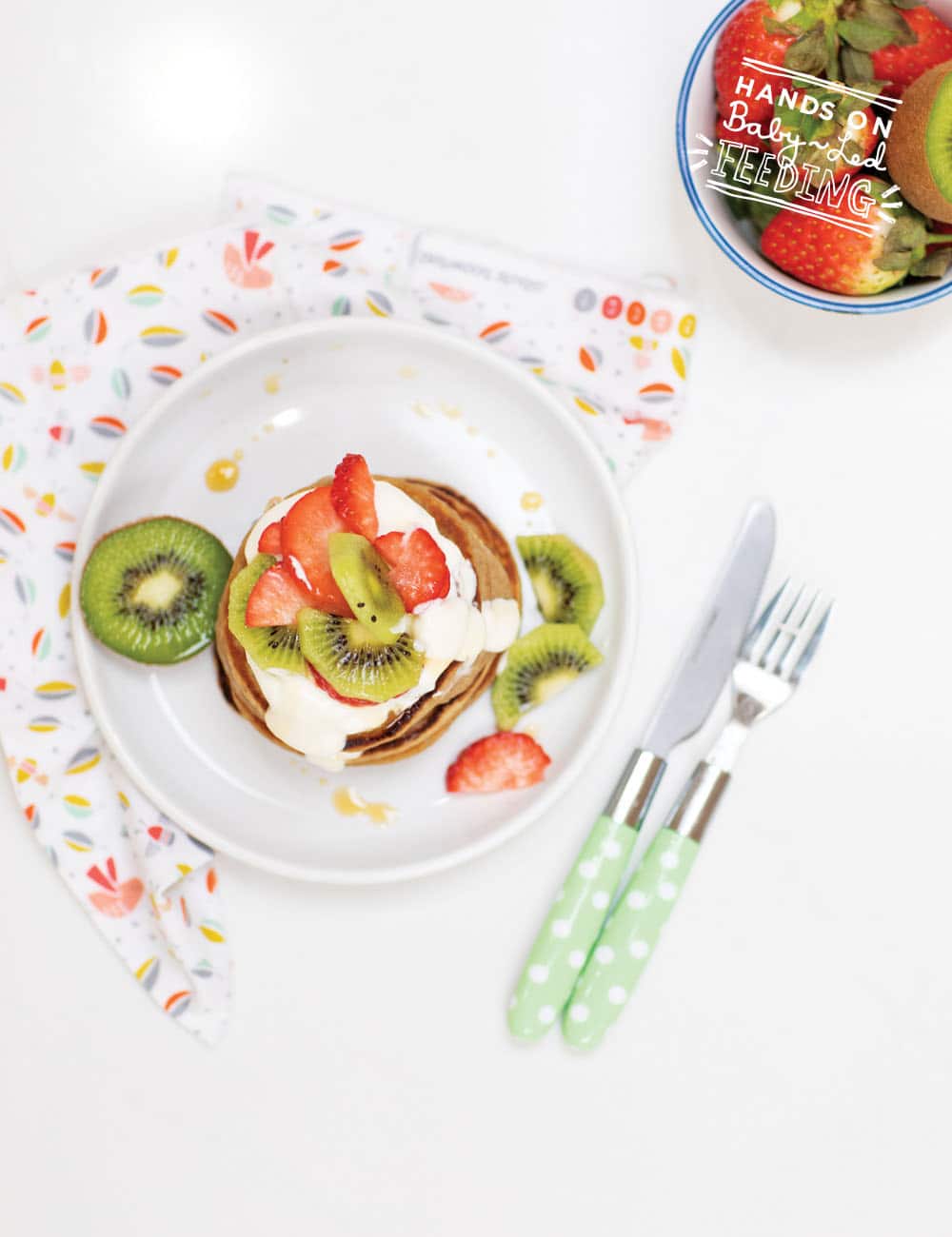 Baby Led Feeding Oat and Banana Pancakes with Yogurt Recipe Images3