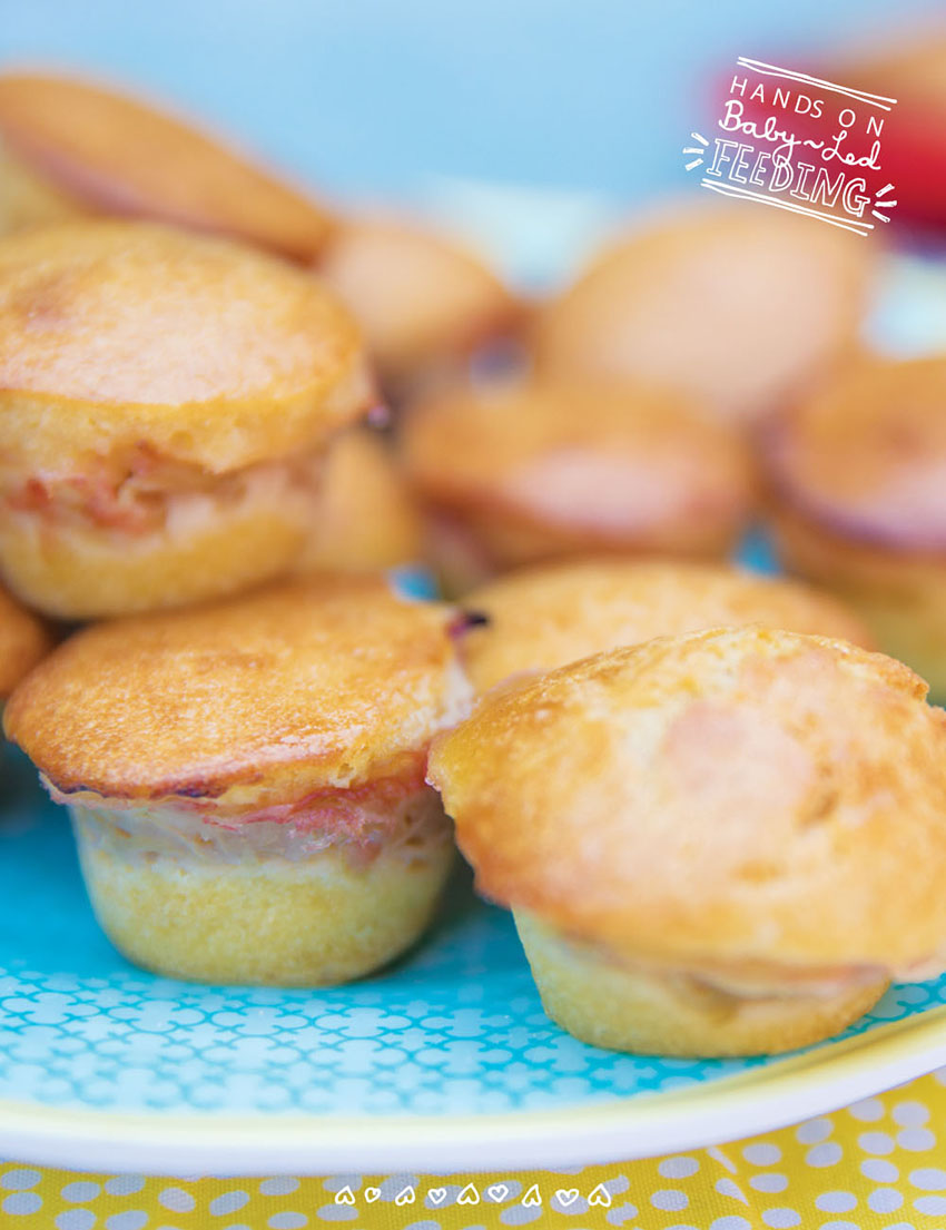 Baby Led Weaning Muffins Rhubarb Sponge Cake Bites Recipe Images6