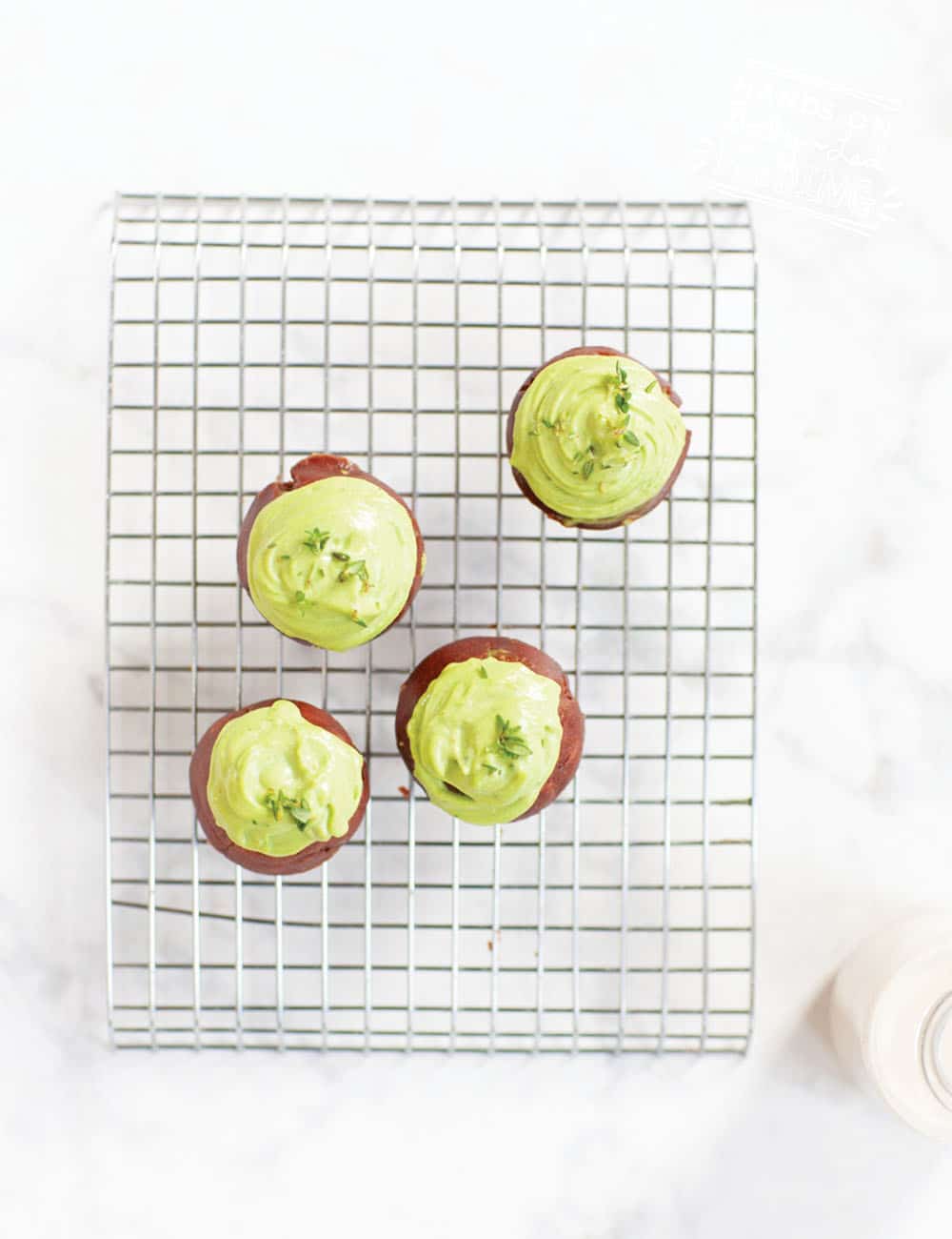 Chocolate Muffins with Green Frosting Recipe Images2