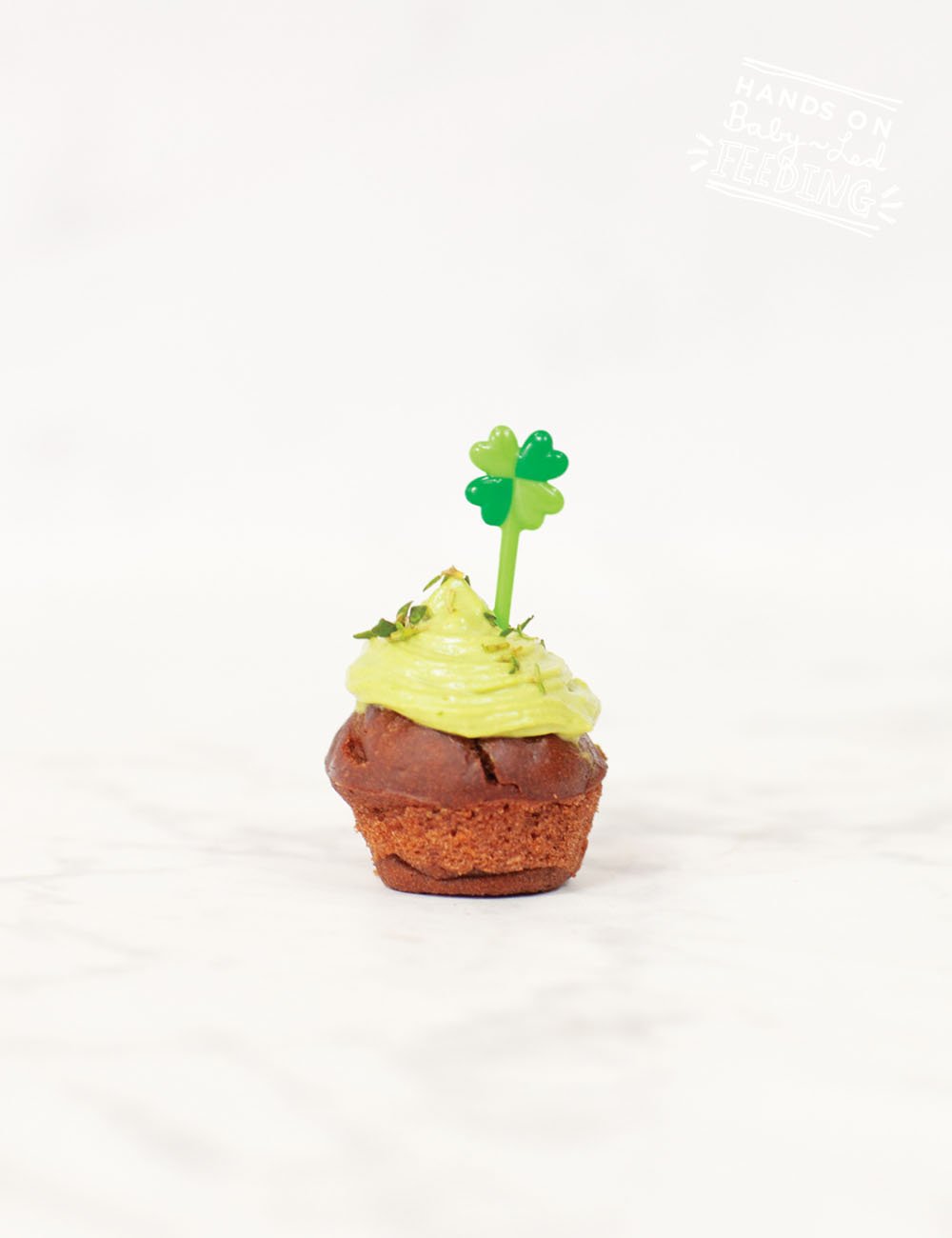 Healthy Brownie Bites for Baby Led Weaning. Refined sugar-free naturally sweetened with bananas! Vegan frosting naturally sweetened and colored! Healthy St. Patrick's Day recipe for kids! #irish #stpatricksday #browniebites #refinedsugarfree #bananas #babyledweaning #babyledfeeding #babyfood #fingerfood #partyfood 