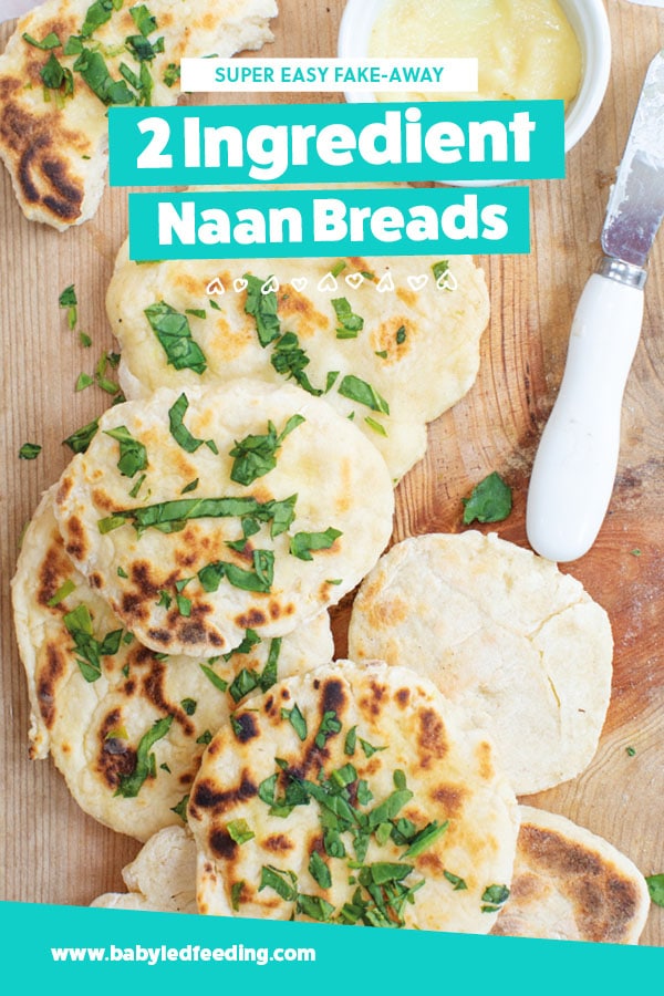 The EASIEST 2 ingredient naan bread you will ever make! Serve with a delicious kid friendly curry, a zesty bowl of fresh hummus, or with any healthy dip you like! Easy homemade bread ANYONE can make is a snap! I love Indian food! #naanbread #babyledweaning #babyledfeeding #bread #babyledweaning #babyledfeeding #baking #indianfood #fingerfood