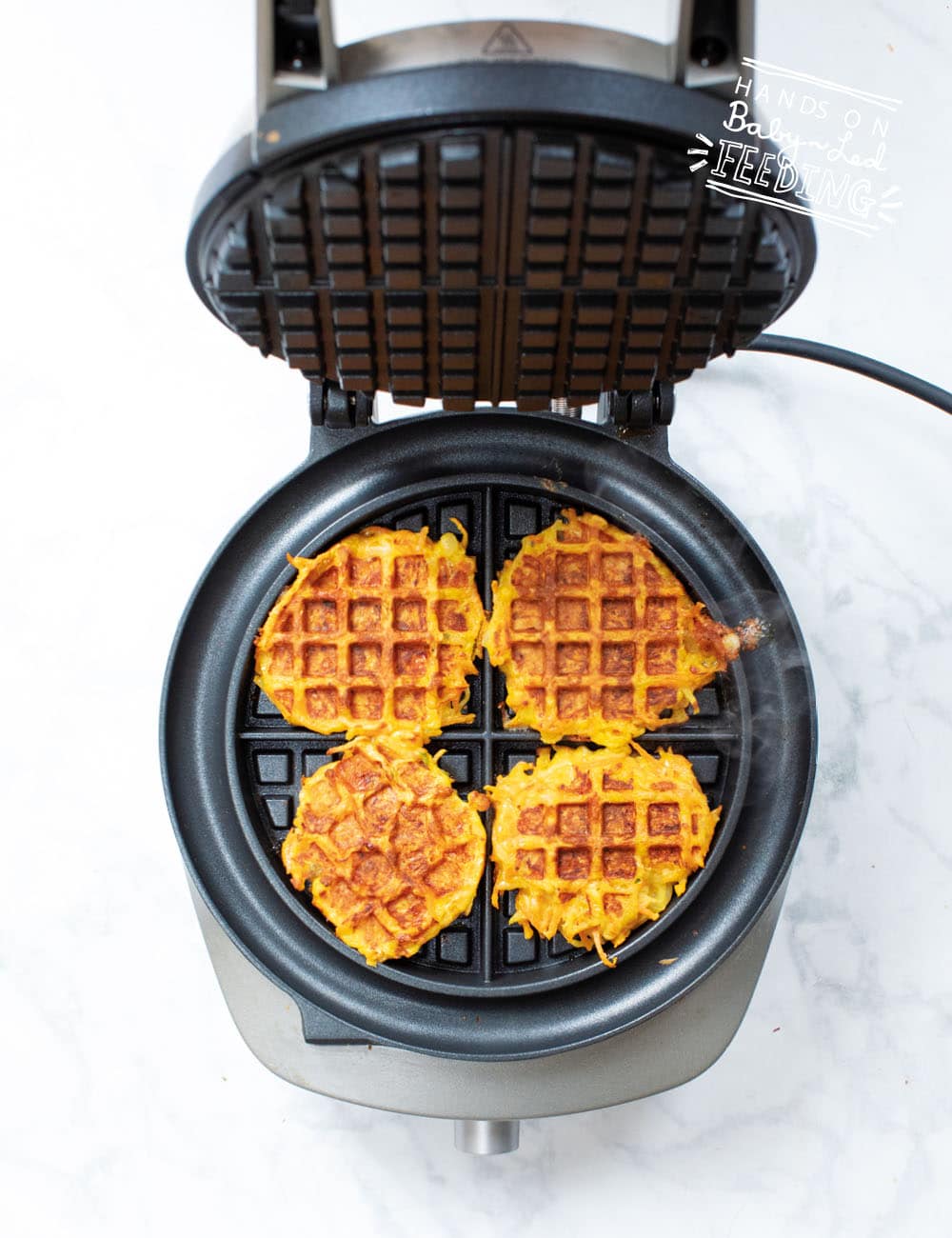 Baby Led weaning Carrot and Cheese Waffles Recipe Images3