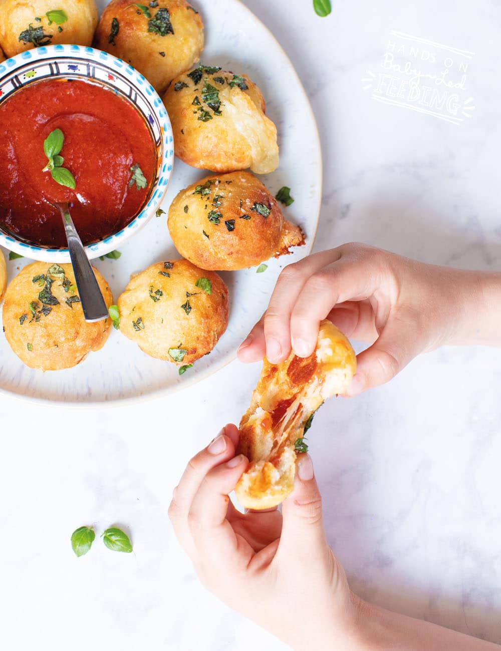 Baby Led Feeding 2 Ingredient Pizza Dough Balls Margherita Style Recipe Images4