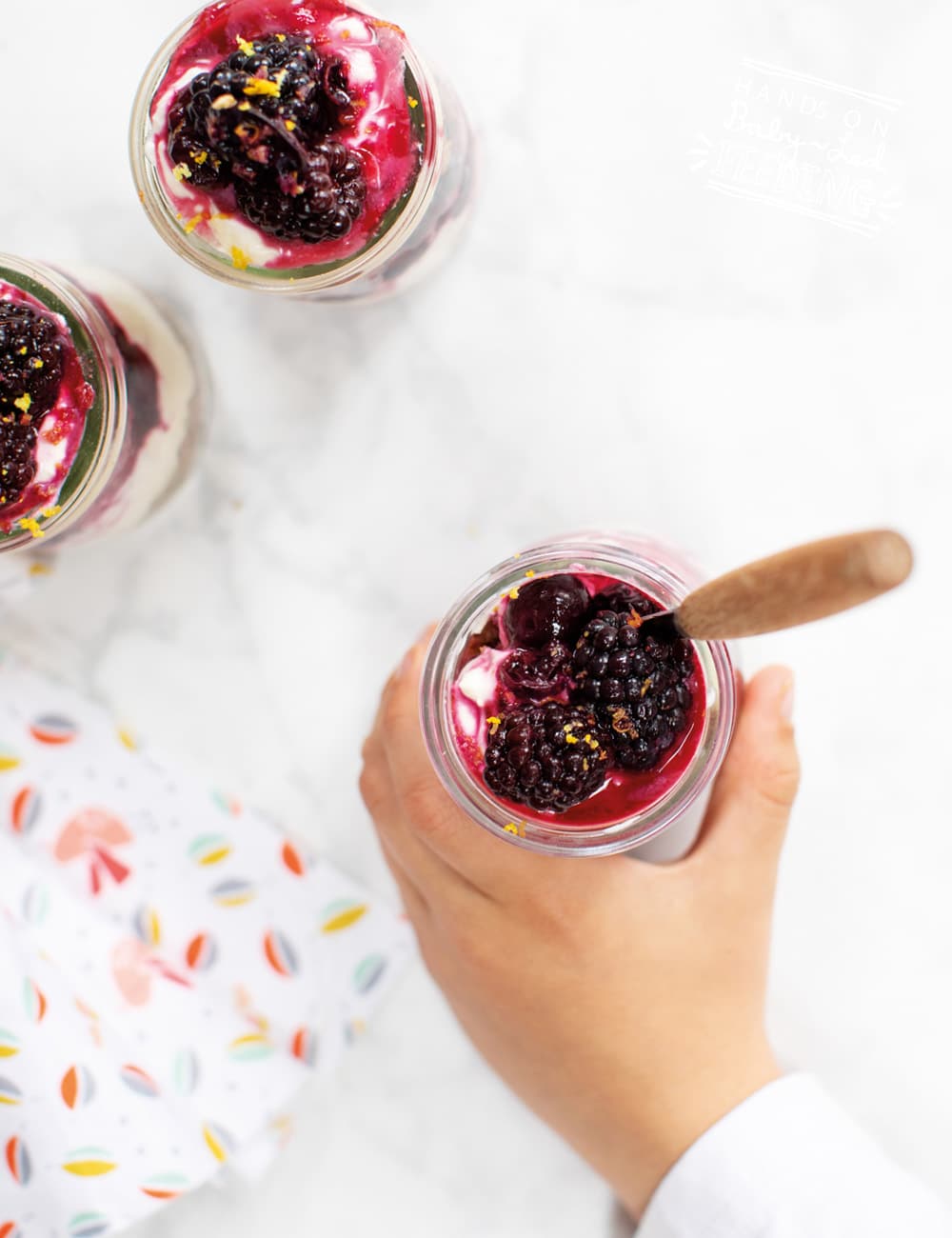 Blackberry and Blueberry Cheesecake Jar Recipe Images7
