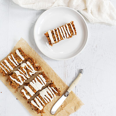 Healthy Carrot Cake Breakfast Bars Featured Image