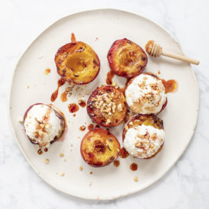 Grilled Peaches with Marscapone Ice Cream