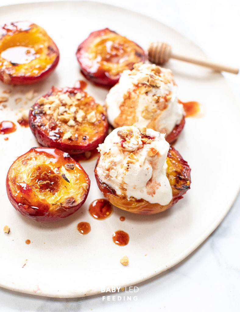 Grilled Peaches with Mascarpone Ice Cream  Recipe