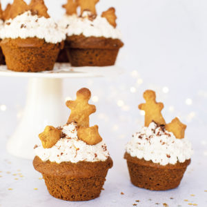 Baby Led Weaning Gingerbread Spice Muffins with Cinnamon Frosting