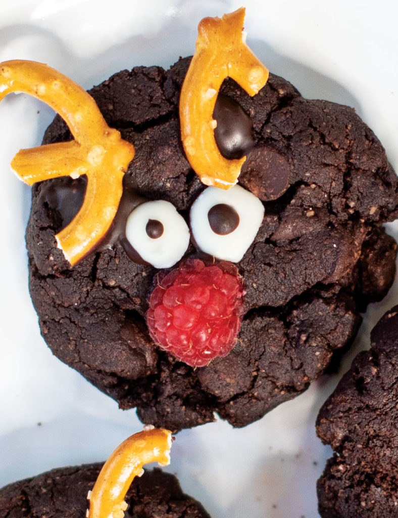 Reindeer Chocolate Cookie with Oats