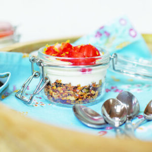 Strawberry and Lemon Cheesecake Jars Featured