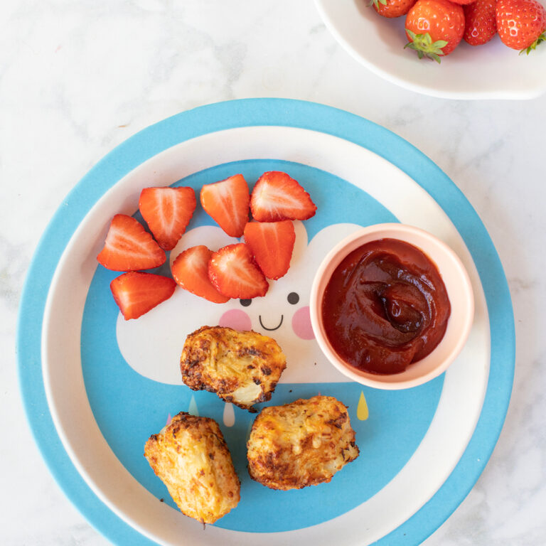 8 Minute Airfryer Cauliflower and Cheese Tots First Food for Baby Led Weaning