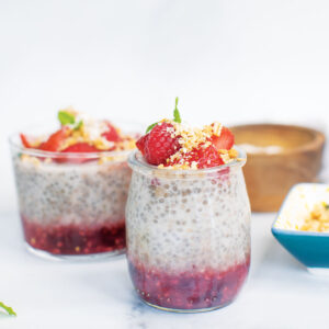 Strawberry, Cherry, & Chia Baby Led Weaning Breakfast Pudding